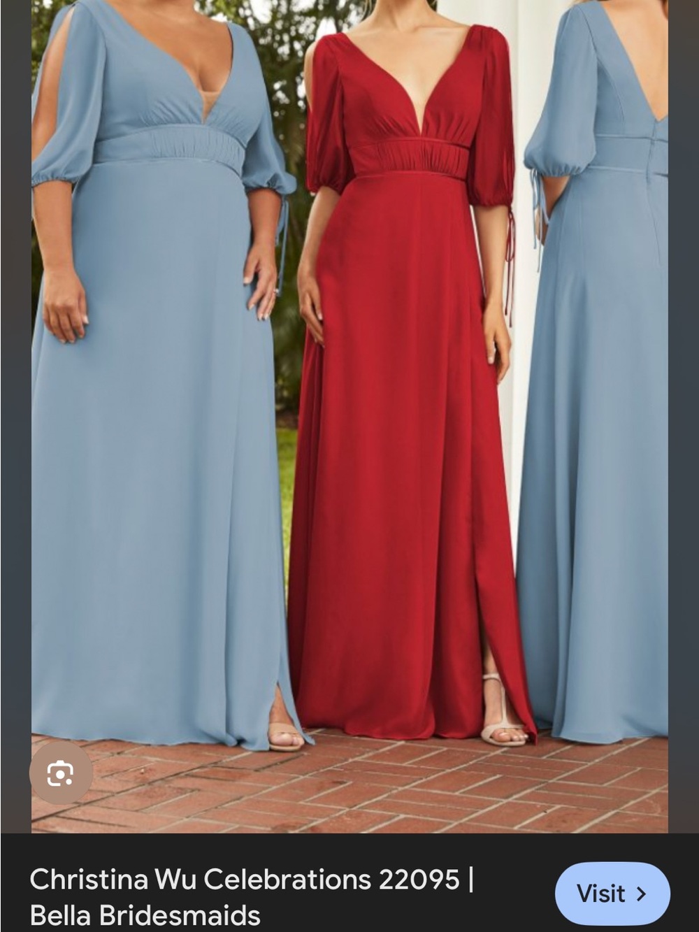 Christina Wu Celebrations Chiffon Bridesmaid Dress in Chambray Blue size 24